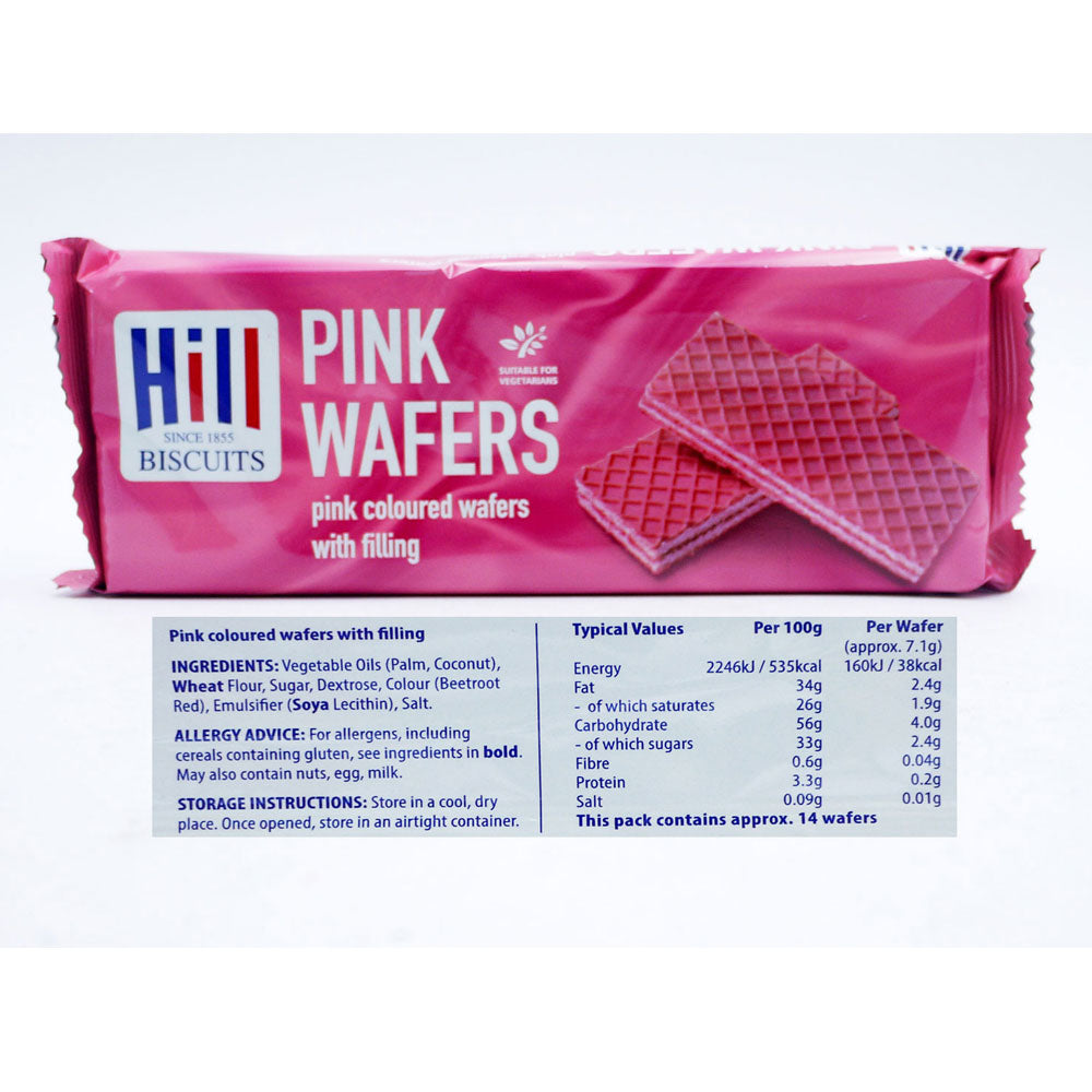 Hill Biscuits Hill Pink Wafers 100g | High Quality Chocolate & Sweets Online - Product Image Hill Biscuits Hill Pink Wafers 100g | High Quality Chocolate & Sweets Online - Product Image